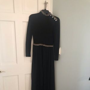 Sweater knit and chiffon skirt gown